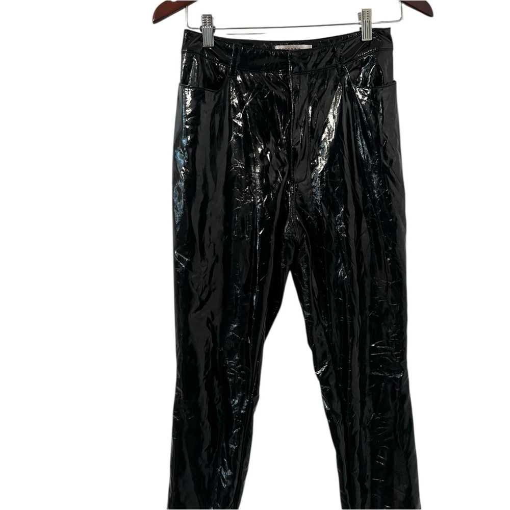 HOUSE OF CB Vinyl Faux Leather Vegan Black Pants - Picture 3 of 8